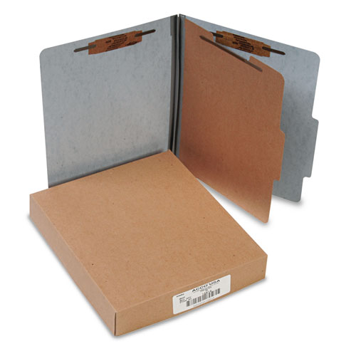 20 pt. PRESSTEX Classification Folders, 1 Divider, Letter Size, Gray, 10/Box