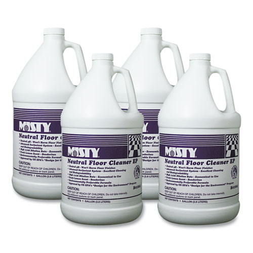 Misty® Neutral Floor Cleaner EP, Lemon, 1 gal Bottle