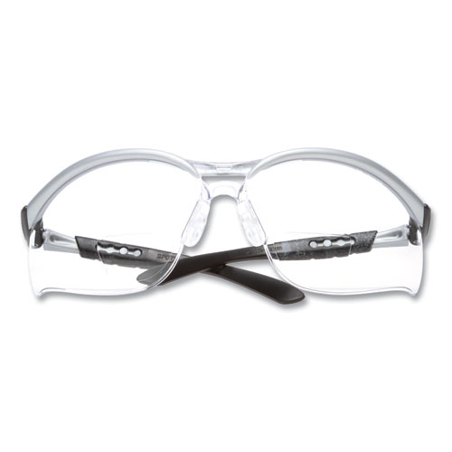 BX Molded-In Diopter Safety Glasses, 2.0+ Diopter Strength, Silver/Black Frame, Clear Lens