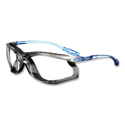 CCS Protective Eyewear with Foam Gasket, Blue Plastic Frame, Clear Polycarbonate Lens