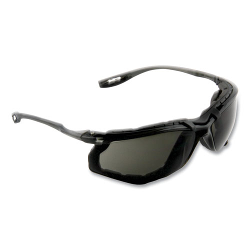 Virtua CCS Protective Eyewear with Foam Gasket, Black/Gray Plastic Frame, Gray Polycarbonate Lens