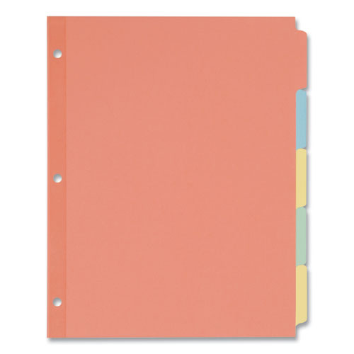 Avery® Write And Erase Plain-Tab Paper Dividers, 5-Tab, 11 X 8.5, Multicolor, 36 Sets