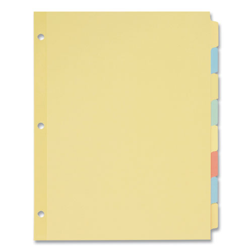 Write and Erase Plain-Tab Paper Dividers, 8-Tab, 11 x 8.5, Multicolor, 24 Sets