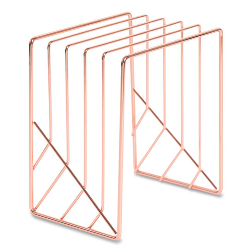 Vena Wire Letter Sorter, 5 Sections, Assorted Sizes, 3.94 x 5.24 x 6.1, Rose Gold
