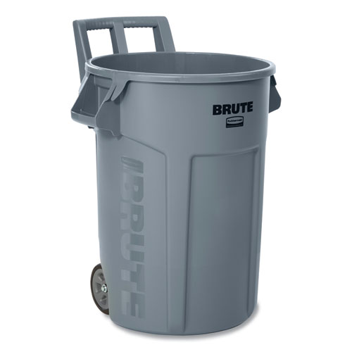 Rubbermaid® Commercial Vented Wheeled BRUTE Container, 44 gal, Plastic, Gray