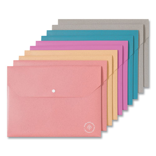 Image of U-Eco Document Holder, 0.59" Expansion, 1 Section, Snap Button Closure, Letter Size, Assorted Colors, 10/Pack