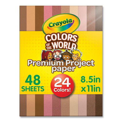 Crayola® Colors of the World Premium Project Paper, 8.5 x 11, 24 Assorted Colors, 48/Pack