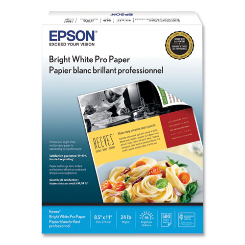 Image of Bright White Pro Paper, 96 Bright, 24 lb Bond Weight, 8.5 x 11, White, 500/Pack