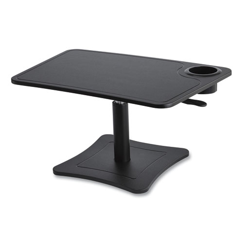 Image of High Rise Height Adj Laptop Stand w/Storage Cup, 23.75 x 15.25 x 12 to 15.75, Black, 20 lb Wt Cap, Ships in 1-3 Business Days