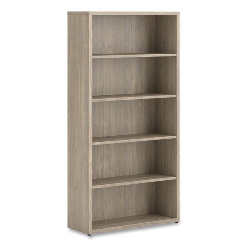 Image of 10500 Series Laminate Bookcase, Five Shelves, 36" x 13" x 71", Kingswood Walnut