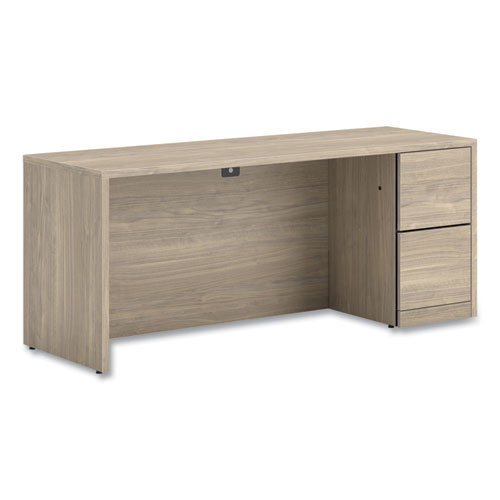 10500 Series Full-Height Right Pedestal Credenza, 72" x 24" x 29.5", Kingswood Walnut