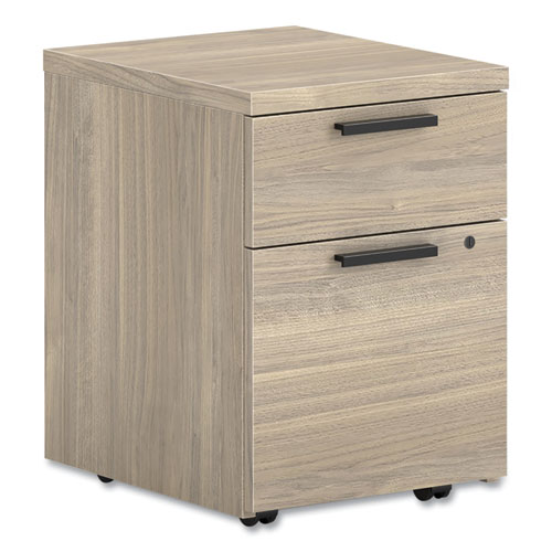 10500 Series Mobile Pedestal File, Left/Right, 2-Drawers: Box/File, Legal/Letter, Kingswood Walnut, 15.75" x 19" x 22"