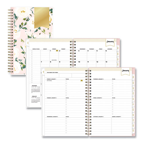 Day Designer Coming Up Roses Create-Your-Own Cover Weekly/Monthly Planner, 8 x 5, Blush/Cream Cover, 12-Month (Jan-Dec): 2024