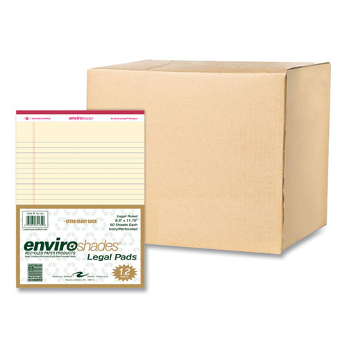 Image of Enviroshades Legal Notepads, 50 Ivory 8.5 x 11.75 Sheets, 72 Notepads/Carton, Ships in 4-6 Business Days