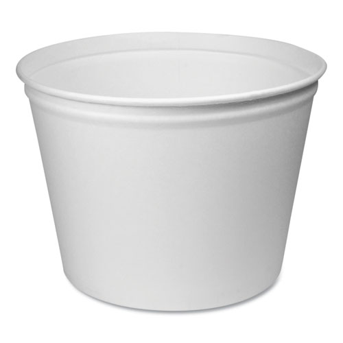 SOLO® Double Wrapped Paper Bucket, Unwaxed, 53 oz, White, 50/Pack, 6 Packs/Carton