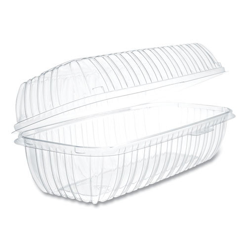 Image of Dart® Showtime Clear Hinged Containers, Hoagie Container, 29.9 Oz, 5.1 X 9.9 X 3.5, Clear, Plastic, 100/Bag 2 Bags/Carton