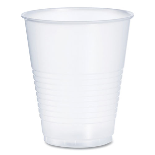 High-Impact Polystyrene Squat Cold Cups, 12 oz, Translucent, 50 Cups/Sleeve, 20 Sleeves/Carton