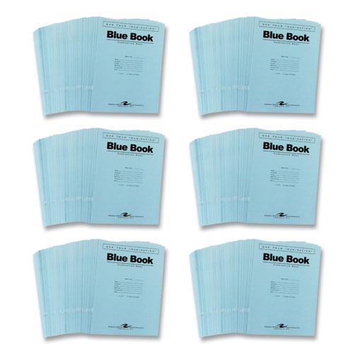 Image of Examination Blue Book, Wide/Legal Rule, Blue Cover, (12) 11 x 8.5 Sheets, 300/Carton, Ships in 4-6 Business Days