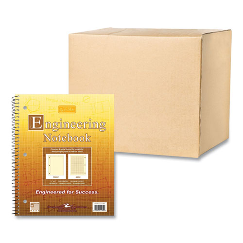 Wirebound Engineering Notebook, 20 lb Paper Stock, Buff Cover, 80 Buff 11 x 8.5 Sheets, 24/Carton