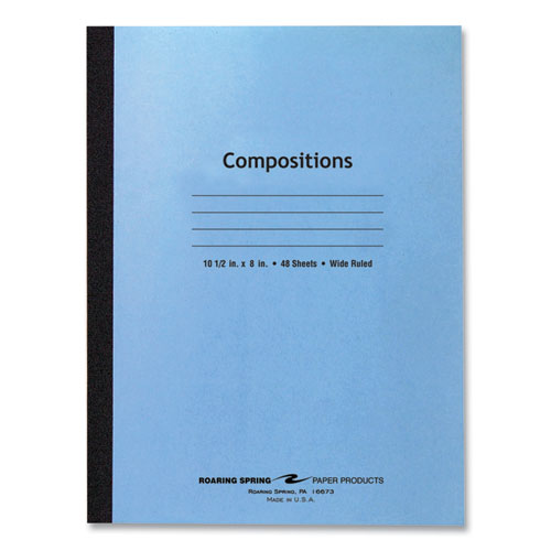Image of Flexible Cover Composition Notebook, Wide/Legal Rule, Blue Cover, (48) 10.5 x 8 Sheets, 72/Carton, Ships in 4-6 Business Days