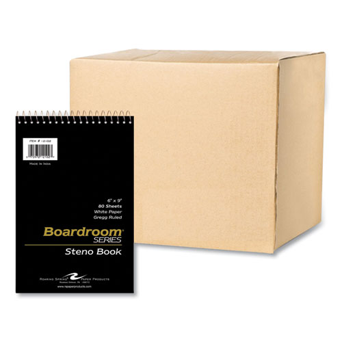 Boardroom Series Steno Pad, Gregg Rule, Brown Cover, 80 White 6 x 9 Sheets, 72 Pads/Carton, Ships in 4-6 Business Days