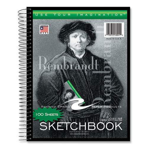 Sketch Book, 60-lb Drawing Paper Stock, Rembrandt Photography Cover, (100) 11 x 8.5 Sheets, 12/Carton