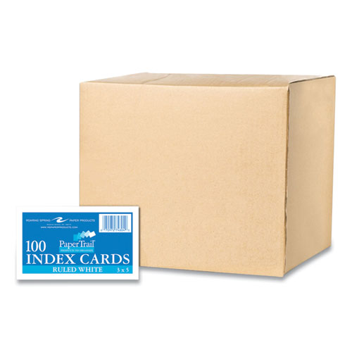 Image of White Index Cards, Narrow Ruled, 3 x 5, White, 100 Cards/Pack, 36/Carton, Ships in 4-6 Business Days