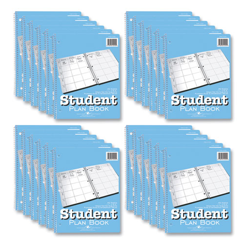 Student Plan Book, Undated, Light Blue Cover, (45) 11 x 8.5 Sheets, 24/Carton, Ships in 4-6 Business Days