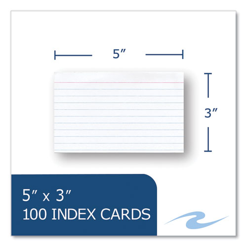 White Index Cards, Narrow Ruled, 3 x 5, White, 100 Cards/Pack, 36/Carton