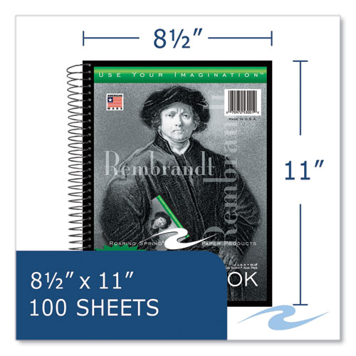 Sketch Book, 60-lb Drawing Paper Stock, Rembrandt Photography Cover, (100) 11 x 8.5 Sheets, 12/Carton