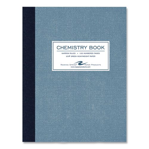 Lab and Science Chemistry Notebook, Narrow Rule, Blue Cover, (60) 9.25 x 7.5 Sheets, 24/Carton