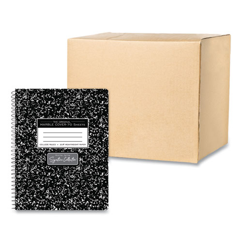Spring Signature Composition Book, Med/College Rule, Black Marble Cover, (70) 9.75 x 7.5 Sheet, 24/CT, Ships in 4-6 Bus Days