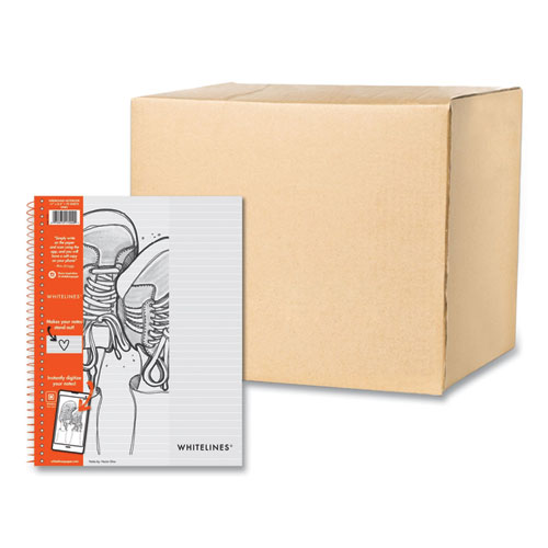 Image of Whitelines Notebook, Medium/College Rule, Gray/Orange Cover, (70) 8.5 x 11 Sheets, 12/Carton, Ships in 4-6 Business Days