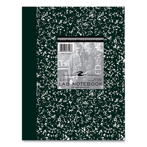 Image of Lab and Science Notebook, Quadrille Rule (5 sq in), Green Marble Cover, (60) 10.13 x 7.88 Sheets, 24/CT,Ships in 4-6 Bus Days