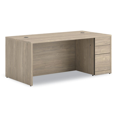 10500 Series Single Full-Height Pedestal Desk, Right: Box/Box/File, 72" x 36" x 29.5", Kingswood Walnut