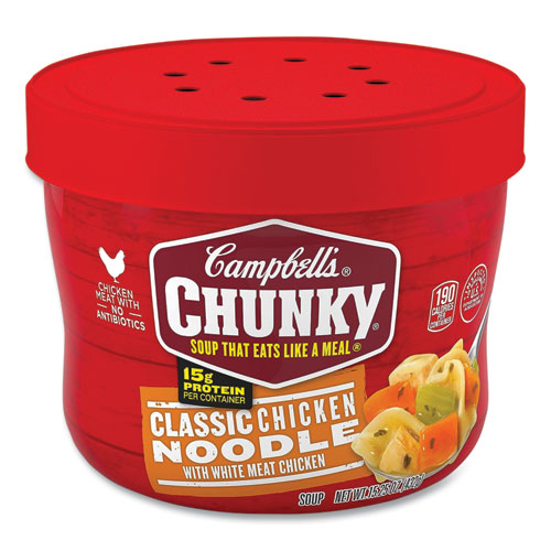 Chunky Classic Chicken Noodle Bowl,15.25 oz Bowl, 8/Carton, Ships in 1-3 Business Days