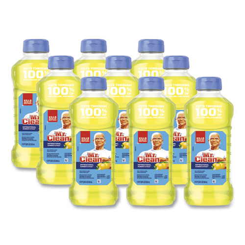 Mr. Clean® Multi-Surface Antibacterial Cleaner, Summer Citrus, 28 oz Bottle, 9/Carton