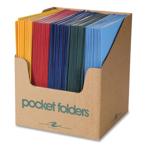 Pocket Folder, 0.5" Capacity, 11 x 8.5, Assorted Colors, 100/Carton, Ships in 4-6 Business Days