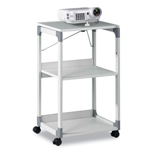 3-Tier Multimedia Trolley for Projectors, Metal, 3 Shelves, 20 x 17 x 34.75, Gray