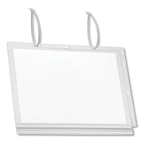 Durable® Water-Resistant Sign Holder Pockets with Cable Ties, 11 x 17, Clear Frame, 5/Pack