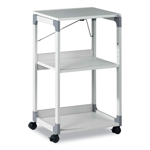 3-Tier Multimedia Trolley for Projectors, Metal, 3 Shelves, 20 x 17 x 34.75, Gray