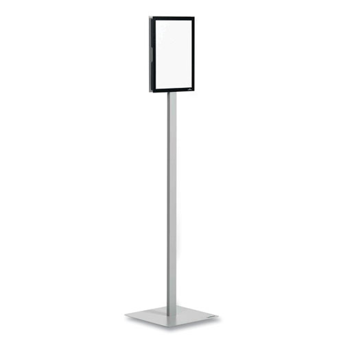Durable® Info Basic Floor Stand, 55.31" Tall, Black Stand, 11 x 17 Face