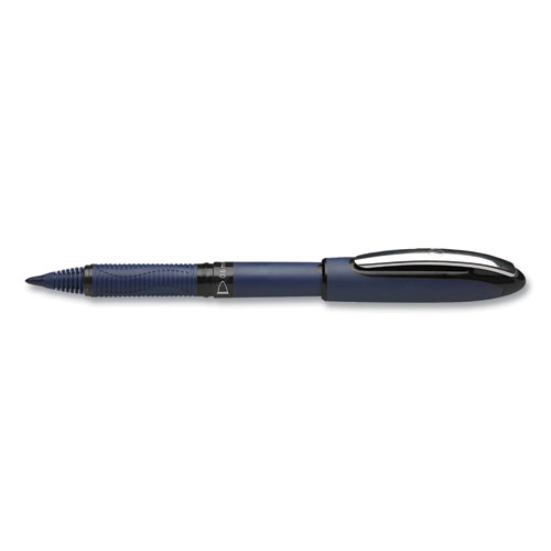 One Business Rollerball Pen, Stick, Fine 0.6 mm, Black Ink, Dark Blue/Black Barrel, 10/Box