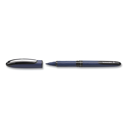 One Business Rollerball Pen, Stick, Fine 0.6 mm, Black Ink, Dark Blue/Black Barrel, 10/Box