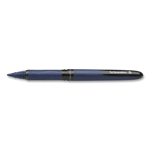 One Business Rollerball Pen, Stick, Fine 0.6 mm, Black Ink, Dark Blue/Black Barrel, 10/Box