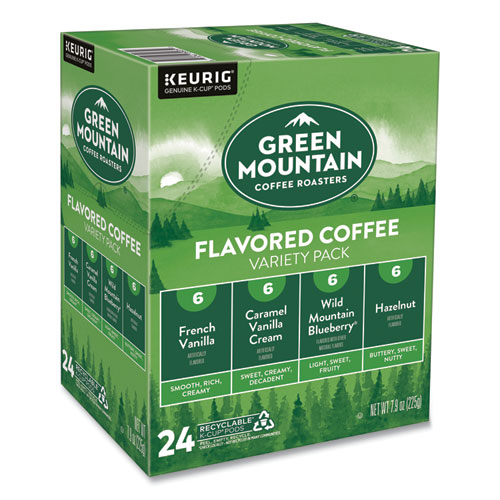 Image of Flavored Variety Coffee K-Cups, Assorted Flavors, 0.38 oz K-Cup, 24/Box