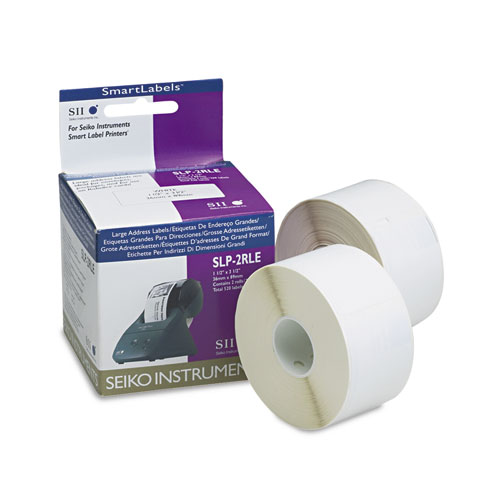 Image of SLP-2RLE Self-Adhesive Large Address Labels, 1.5" x 3.5", White, 260 labels/Roll, 2 Rolls/Box