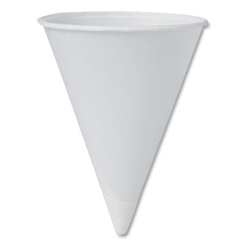 Cone Water Cups, ProPlanet Seal, Cold, Paper, 4.25 oz, Rolled Rim, White, 200/Bag, 25 Bags/Carton