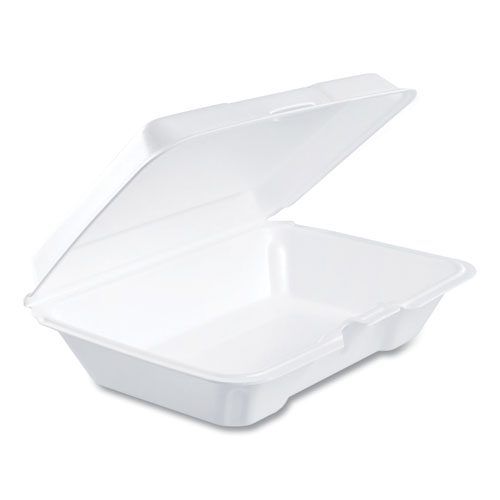 Dart® Foam Hinged Lid Containers, 6.4 x 9.3 x 2.6, White, 200/Carton