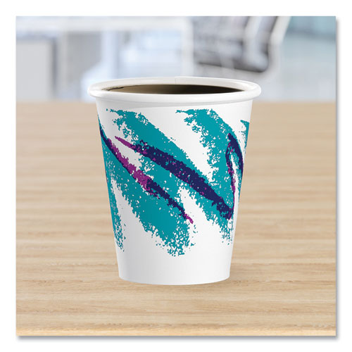 Scc376jzj Solo® Jazz Paper Hot Cups 6 Oz Whitegreenpurple